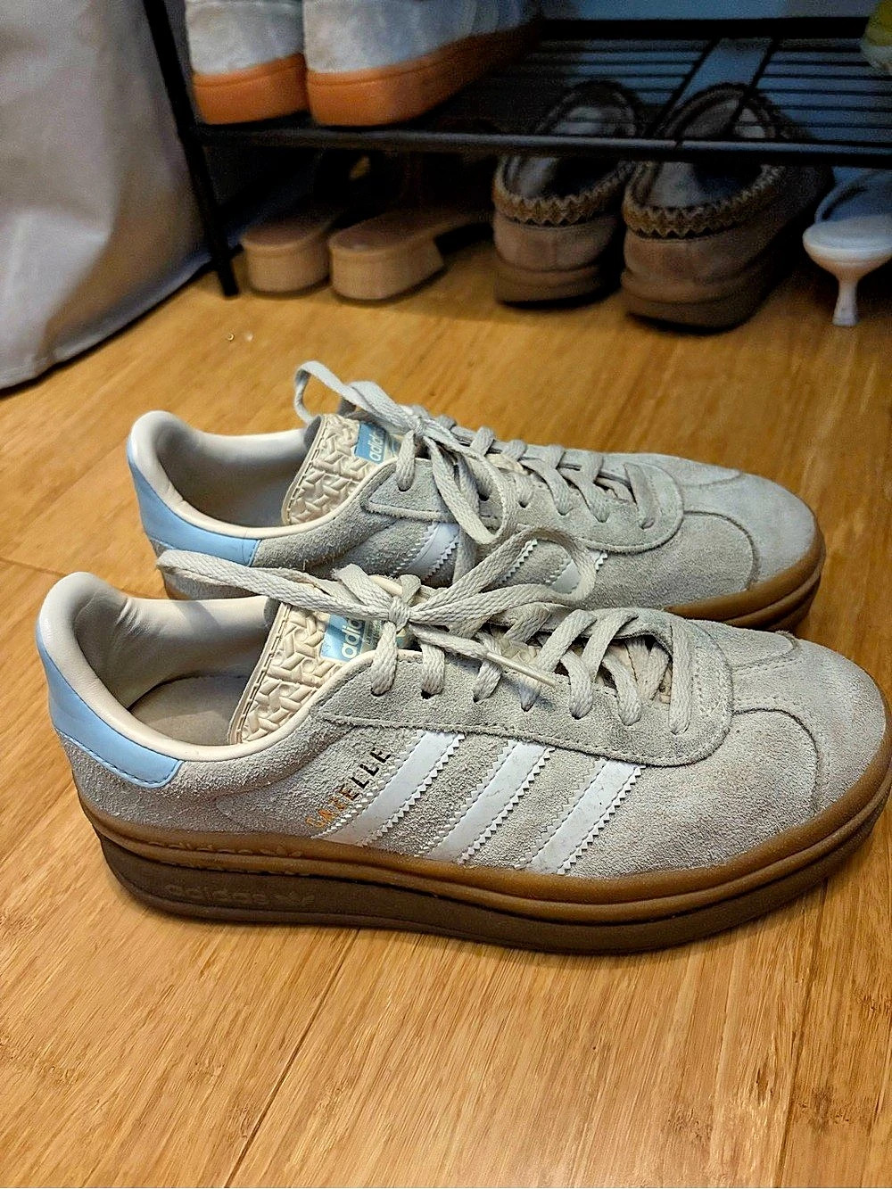 adidas Gazelle Bold Clear Sky Cream Sneakers